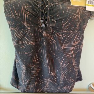 Michael Kors Tankini 18W Black/Brown NWT